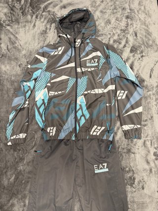 Chándal EA7 Gris y Azul