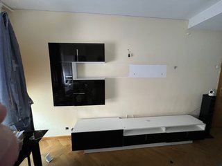 Mueble de Salón Modular Blanco y Negro