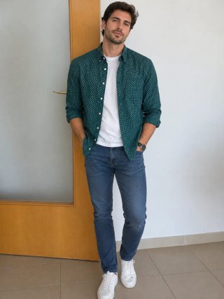Camisa Verde Estampada