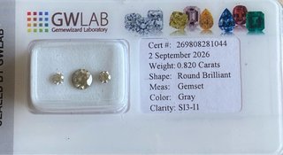 3 pcs Diamante (Color natural) - 0.82 ct - Redondo
