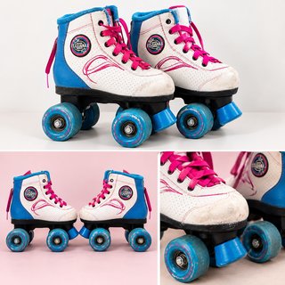 Patines Infantiles 4 Ruedas con Casco y Proteccion