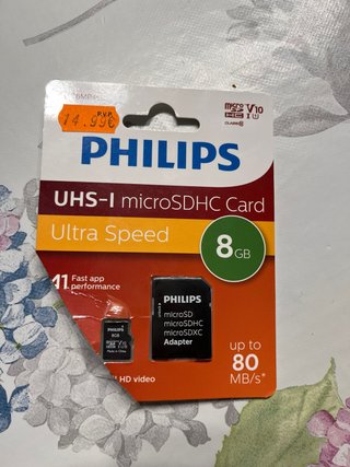 Tarjeta de Memoria microSDHC Philips 8GB