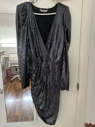 Vestido Fiesta Stradivarius Negro Talla S