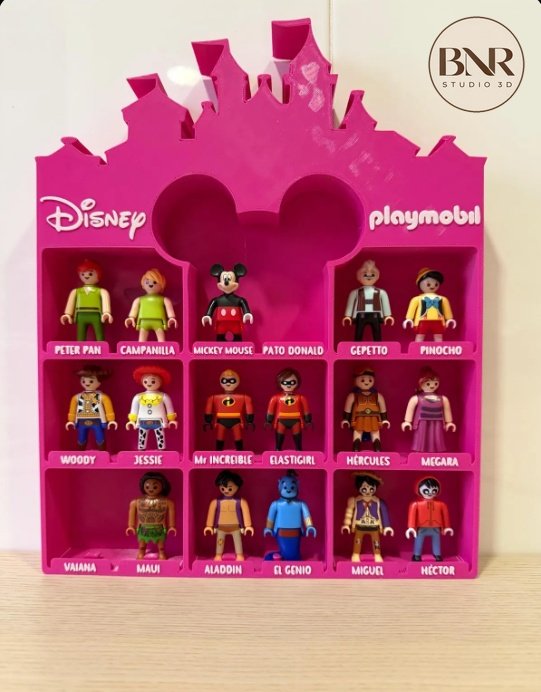 Expositor Disney rosa figuras Kinder Playmobil