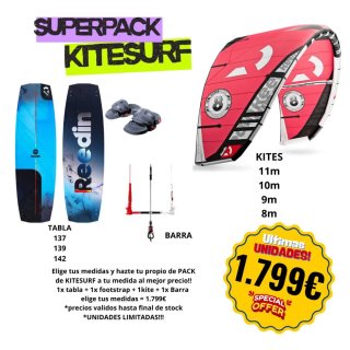 Pack Kitesurf Reedin (Tabla, Barra y Cometa)