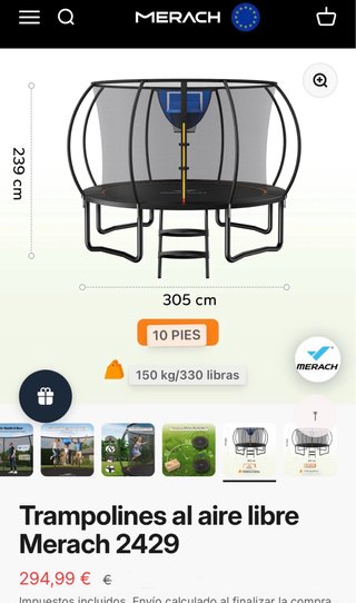 Cama Elástica Merach 2429 305cm