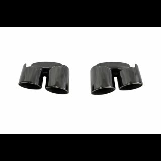 Salidas de Escape Negro Brillo Look Turbo para Por
