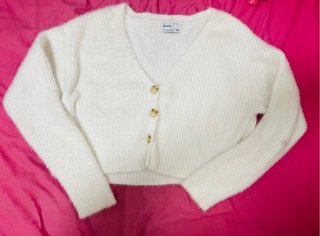 Jersey Blanco con Botones Bershka Talla S