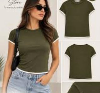 Camiseta Zara Verde Oliva
