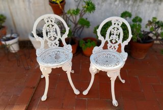Set de 2 sillas de forja blancas estilo victoriano