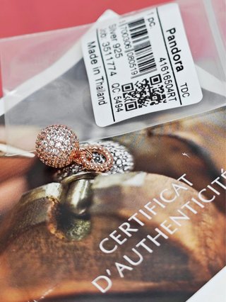 Charm Pandora Esférico plata rose original