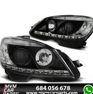 Faros delanteros Mercedes Clase C W204 con luz diu