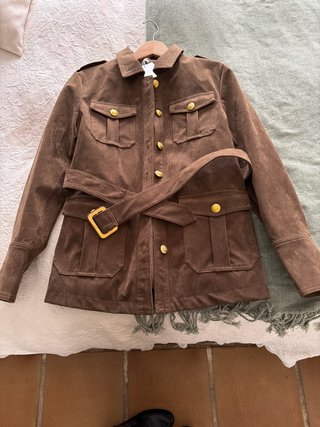 Chaqueta Antelina Marrón con Cinturón S/M
