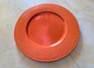 Set de 12 Platos Bajeros Naranjas 33cm