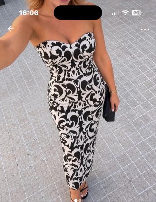 Vestido Palabra de Honor Estampado