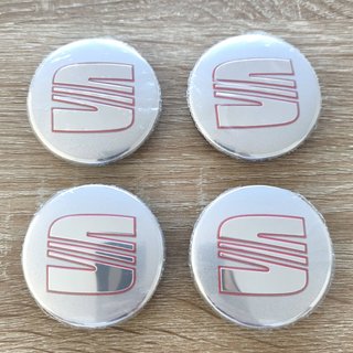 TAPABUJES SEAT 56mm PLATA - EMBLEMA LLANTAS SEAT