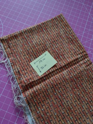 Retal de Tela de Algodón Estampado Ladrillo