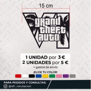 Pegatina Grand Theft Auto (GTA) 15 cm