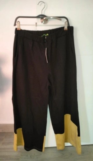 Pantalón Ancho Negro Algodón Talla XXL