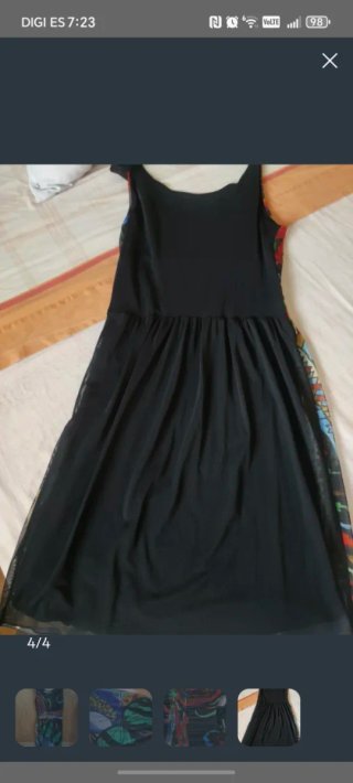 Vestido Desigual Negro y Multicolor