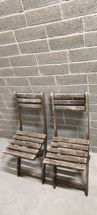 Set de 2 Sillas Plegables de Madera