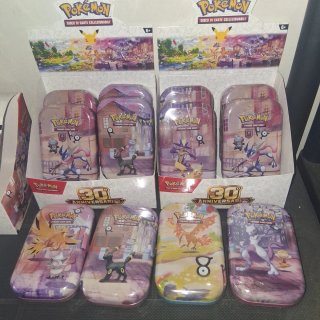 Set 10 Scatole di Latta Pokémon 30° Anniversario