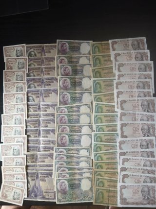 Lote de 75 billetes españoles antiguos