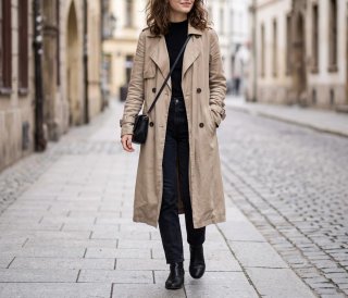 Gabardina Bershka Beige XXS