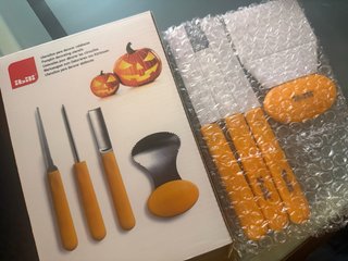 Set de utensilios para decorar calabazas hallowen
