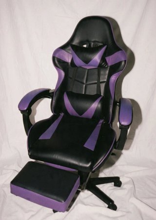Silla Gamer Negra y Morada