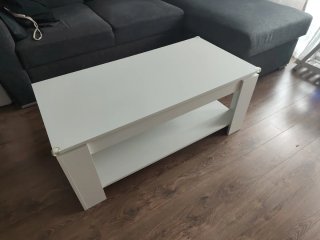 Mesa de centro elevable blanca