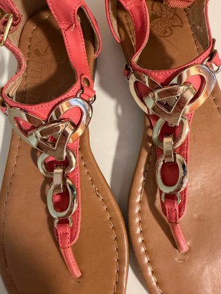 Sandalias Naranja Salmón Talla 36
