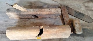 Set di 2 pialle antiche in legno