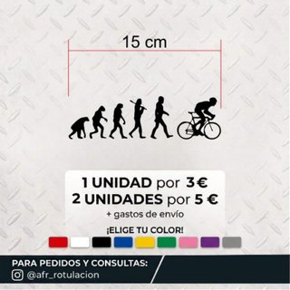Pegatina Evolución Ciclista 15 cm