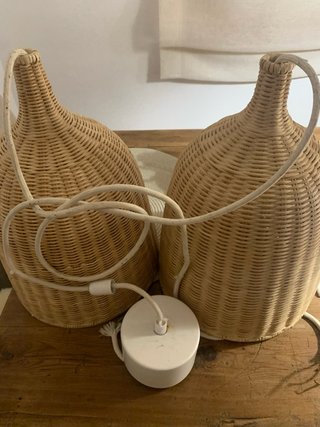 2 Lámparas de Techo IKEA de Ratán