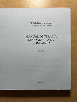 Manual de terapia de conducta en la infancia