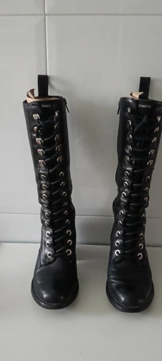 Botas altas de piel Chacal negras