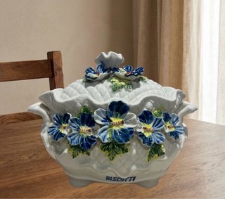 Biscottiera vintage de cerámica estilo italiano