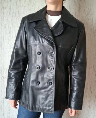 Chaqueta de Cuero Guess Negra