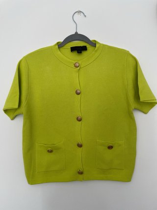 Chaqueta de punto manga corta verde