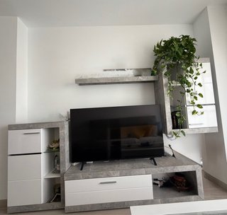 Mueble de Salón Moderno Blanco y Gris