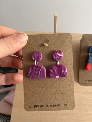 Pendientes Largos Morados