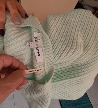 Jersey Verde y Cardigan Rayado Marrón
