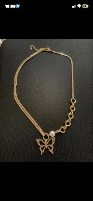 Gargantilla de Oro Laminado 14k con Mariposa