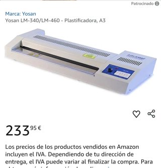 Plastificadora Profesional Yosan LM-340