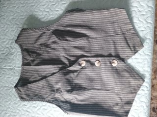 Conjunto chaleco y pantalón de Traje Rayas Gris