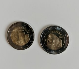 Lote 2 Monedas 2 Euros España 2017 y 2019. Nuevo