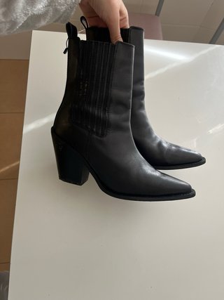 Botines Negros Estilo Cowboy tacón