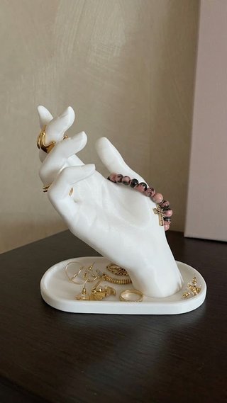 Joyero con Forma de Mano Blanco