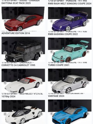 Collezione 8 Modellini Auto 1:18 GT-Spirit